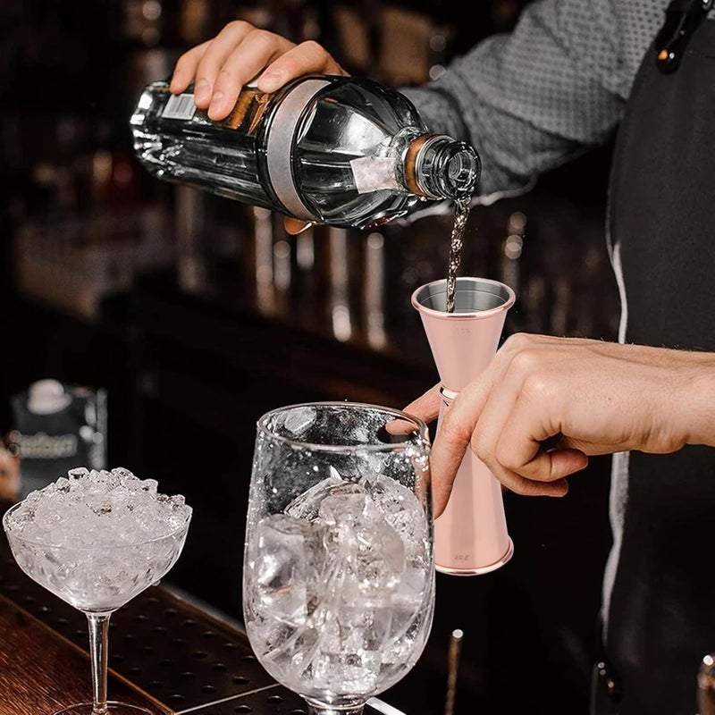 TJ Jigger for Bartending, Cocktail Jigger 2 oz 1 oz with Measurements Inside, 304 Stainless Steel Jigger, bar Accessories, Cocktail Measuring Cup, Rose - Image 5